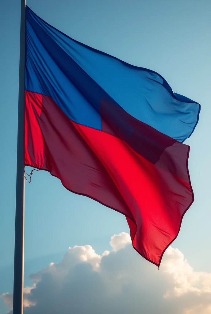 A blue and red flag