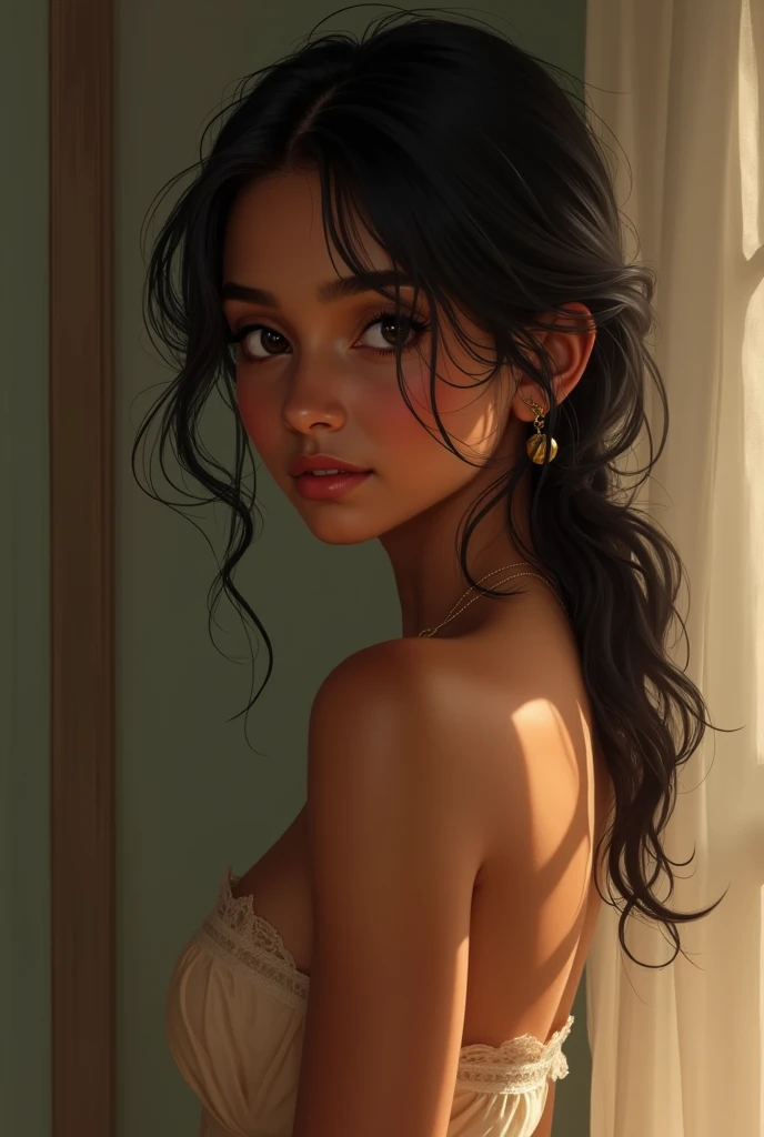 A tamil girl Without inner dress
