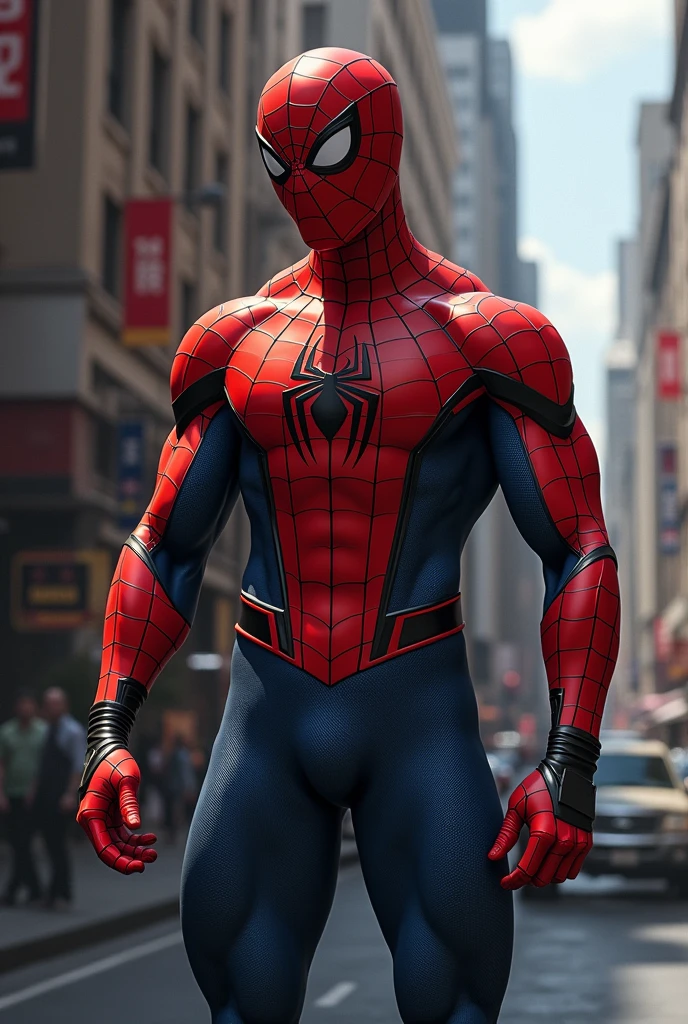 Spiderman all muscle with big and giant penis