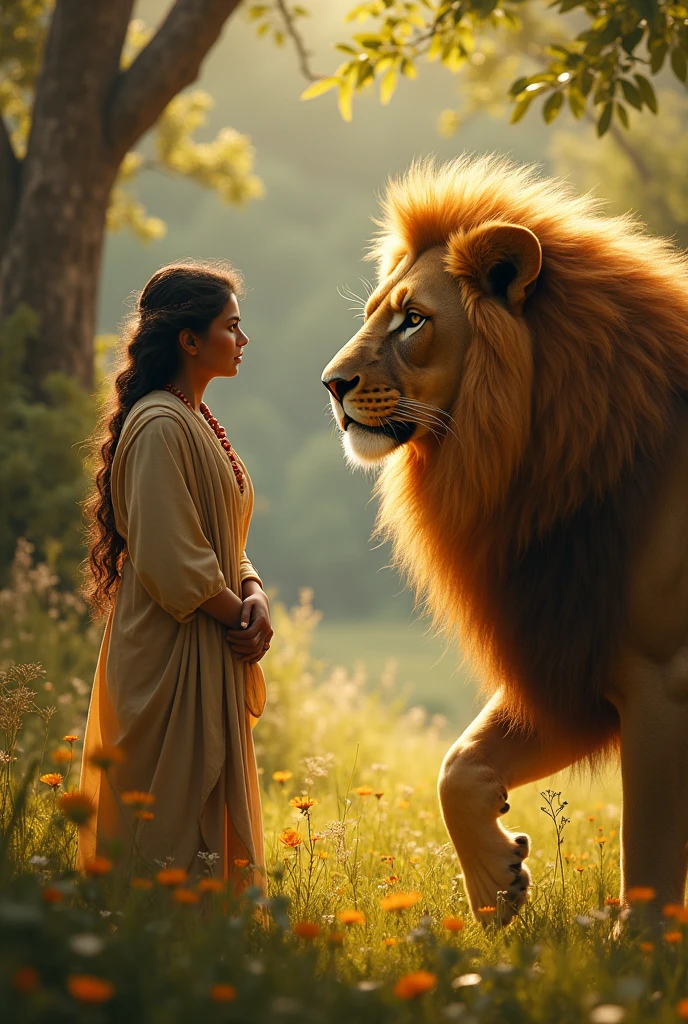 Raghu: "Don't worry, lion, I will arrange something to eat for you. You take rest."