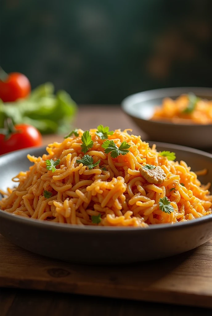 Delicious huge Nasi Goreng, cinematic, award winning photography, studio lighting, studio background, advertising photography, intricate details, hyper-detailed, ultra realistic, 8K UHD --s 250 --v 5 --q 5