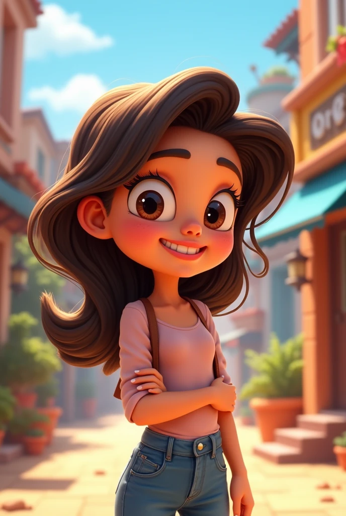 Create a 2d animation cartoon female character 