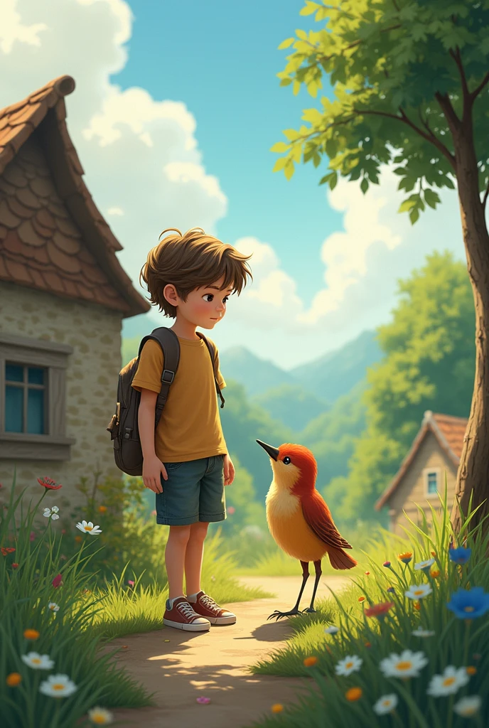 The Bird's Return: After caring for the injured bird, Sam discovers that the bird returns to the village each year to visit him. Write about their special bond and how it influences Sam’s actions