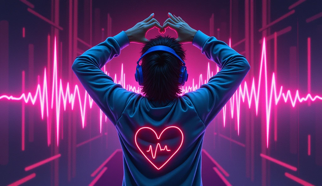 edm music, illustration, Neon Heartbeat
