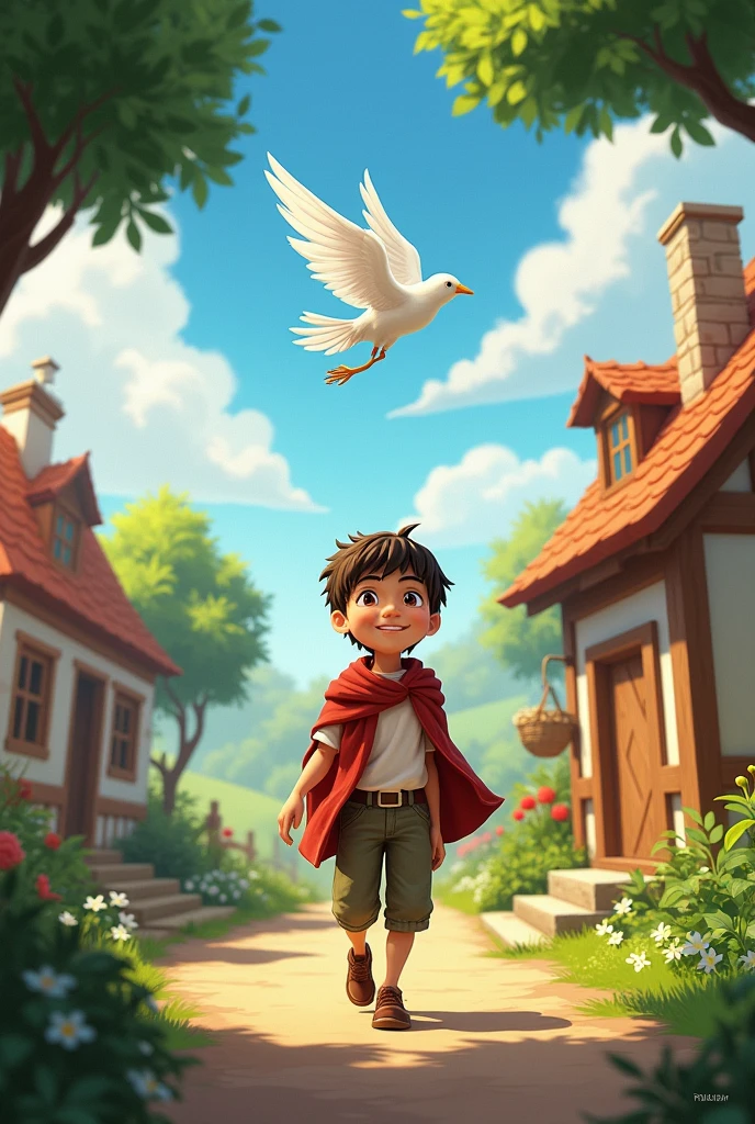The Magical Feather: As the bird takes flight, it leaves behind a magical feather that grants Sam a special ability. Describe how Sam uses this power to help others in his village.