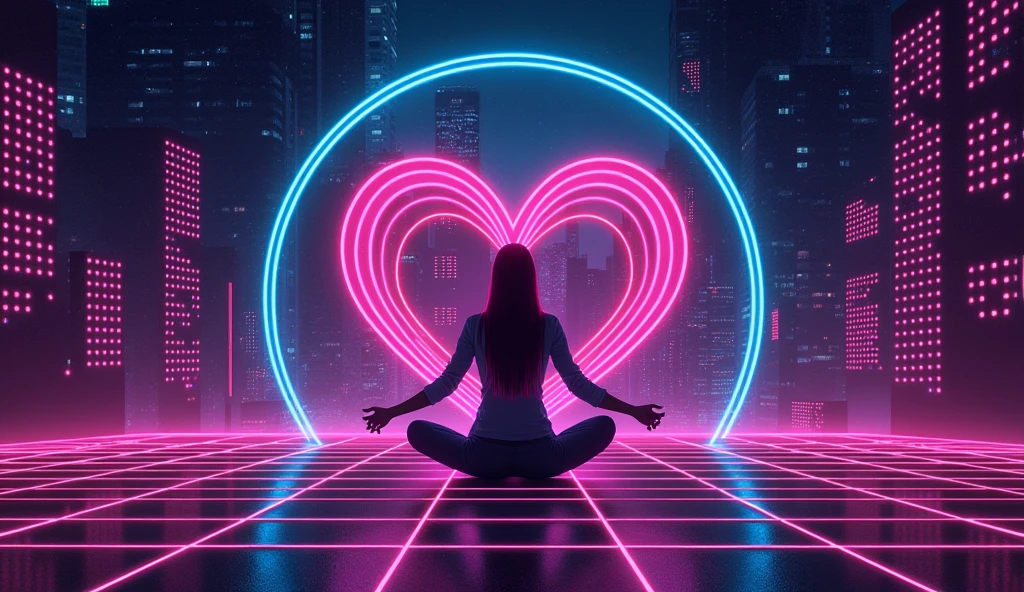 edm music, illustration, Neon Heartbeat