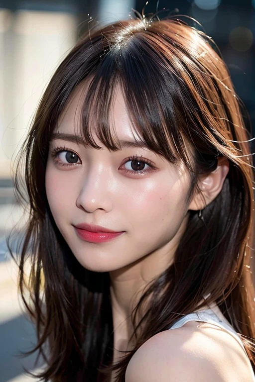 (Highest quality、8k、32K、Masseter muscle area、Hmph:1.2)、profile、(Slim figure:1.2)、(Lips) 、double eyelid、Glowing Skin、Realistic light rays、big、Beautiful Face、(smile:1.3)、squat、(Close-up:1.4)、Blurred Background、(Front Focus)、(dark: 1.6)、Fantasy art、Photorealistic、Professional Lighting、Highly detailed face、Award-winning、Deep Shadow、functional