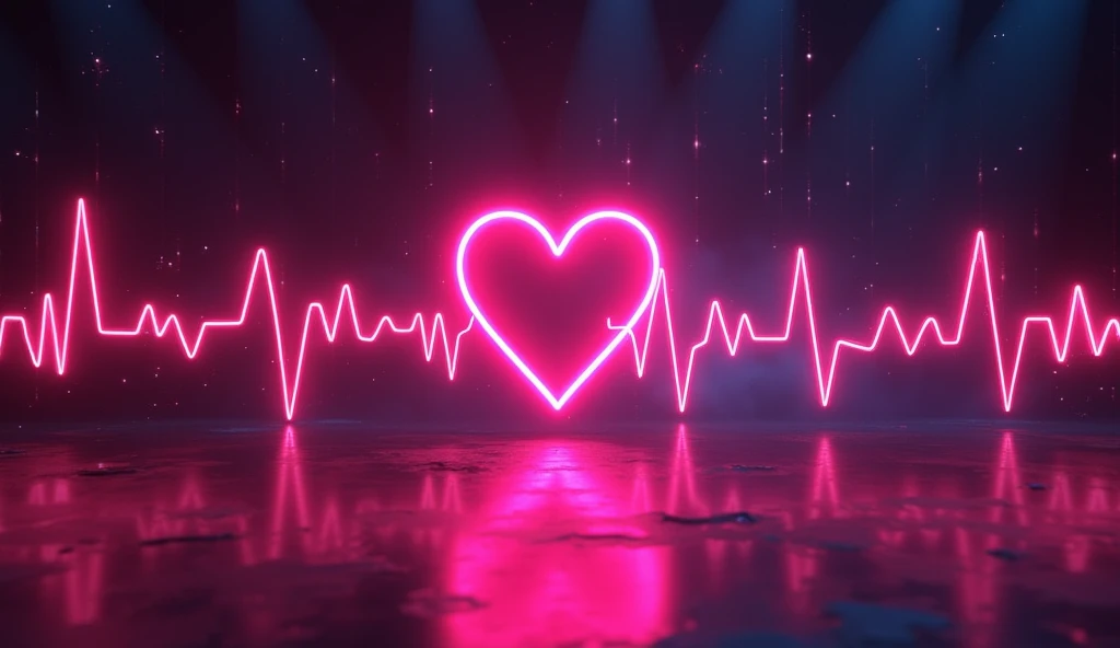  eletronic music show, illustration 3d, Neon Heartbeat