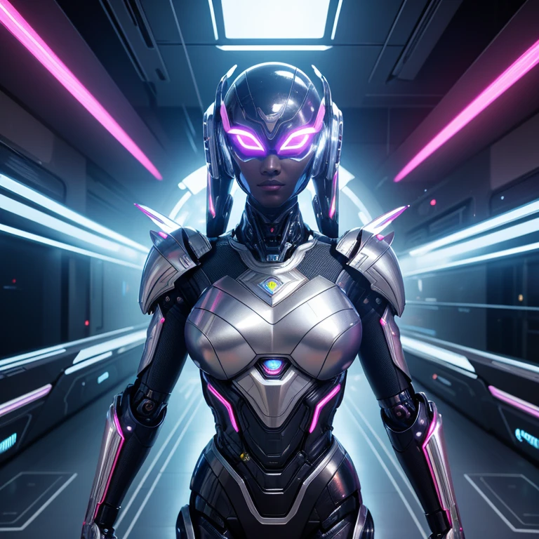 masterpiece,official art,8 K, masterpiece, Best quality, very detailed, Futuristic, Dynamic, luminous, Metallic, robotic,, , Cybernetic world,fur:1.2,Energy waves,explosions,high-tech buildings,neon lights,smoke and dust.