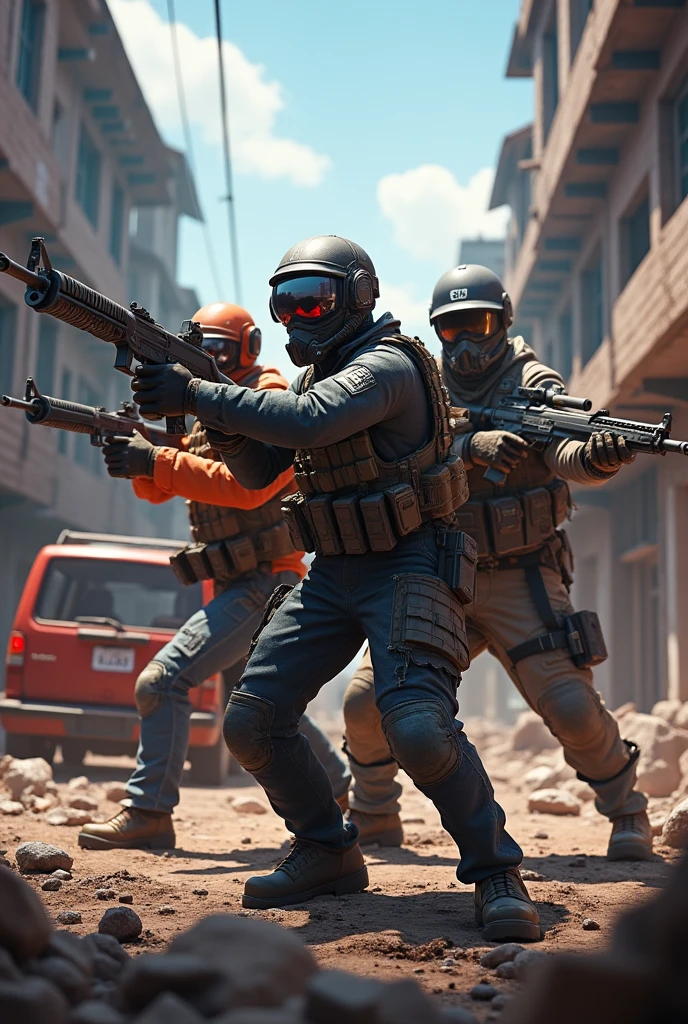 Create a 3D free fire game thumbnail