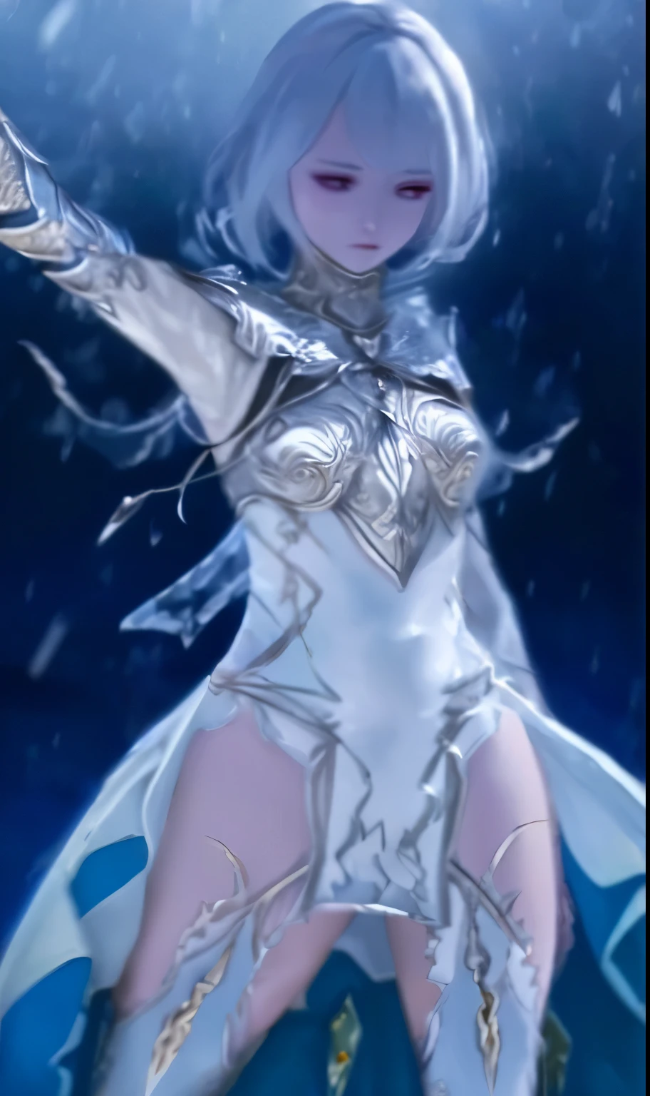 Beautiful dresses that reveal silvery skin, battle attire, female knights, snowstorms, flashes of light,