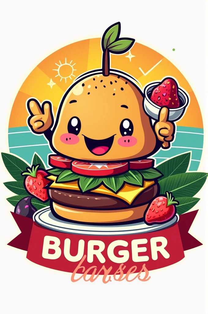 create logo for burger joint, açai and snacks with a mouthful name