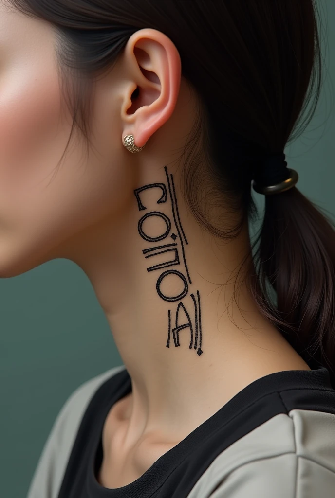 I want a tattoo on my neck on the side with letters