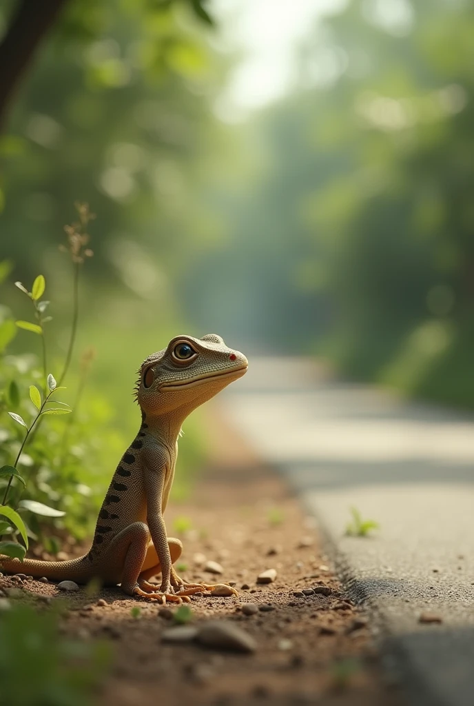 Hello.” The house lizard who is at the road said