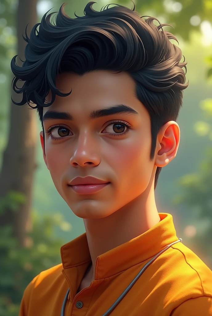 Handsome Twenty-Year Old College Boy in Tamil Nadu with Black hair