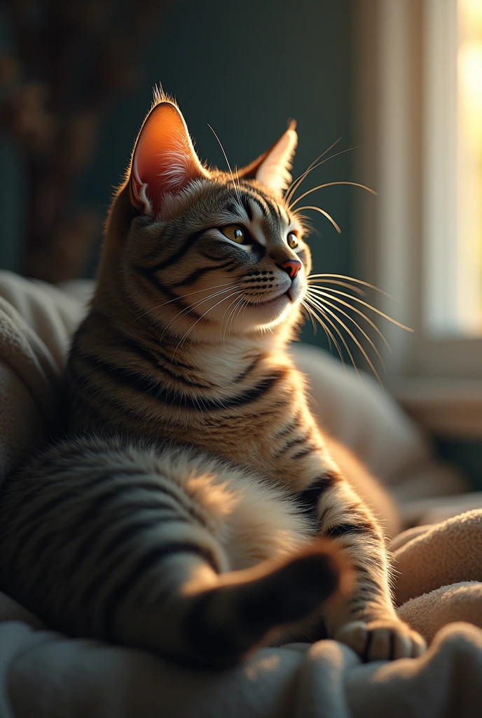 American Shorthair dreaming about eating