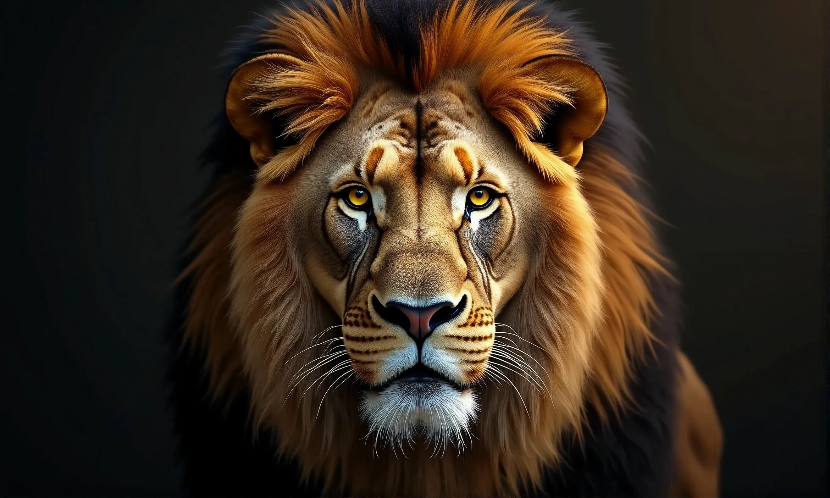 A portrait of a lion&#39;s face photo 