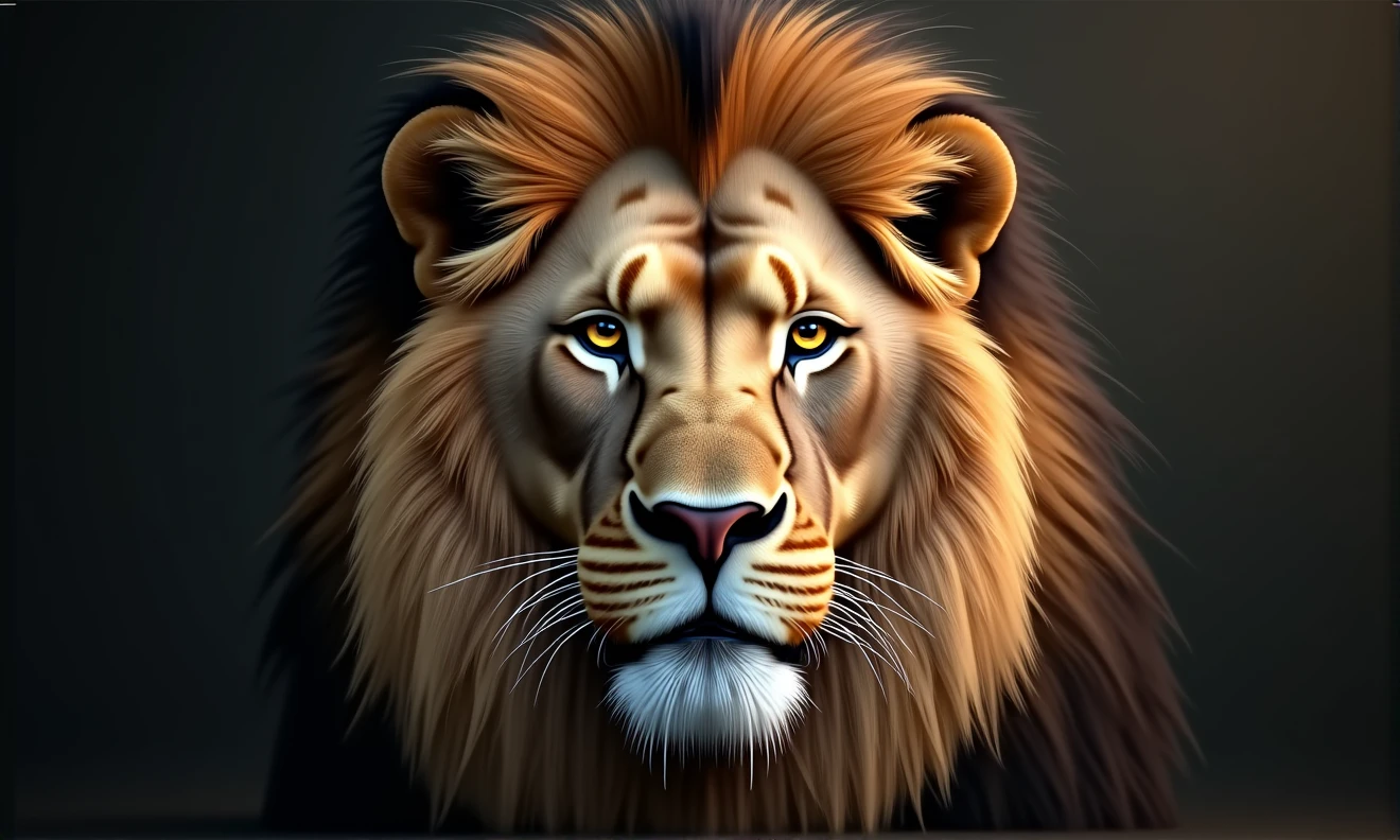 A portrait of a lion&#39;s face photo 