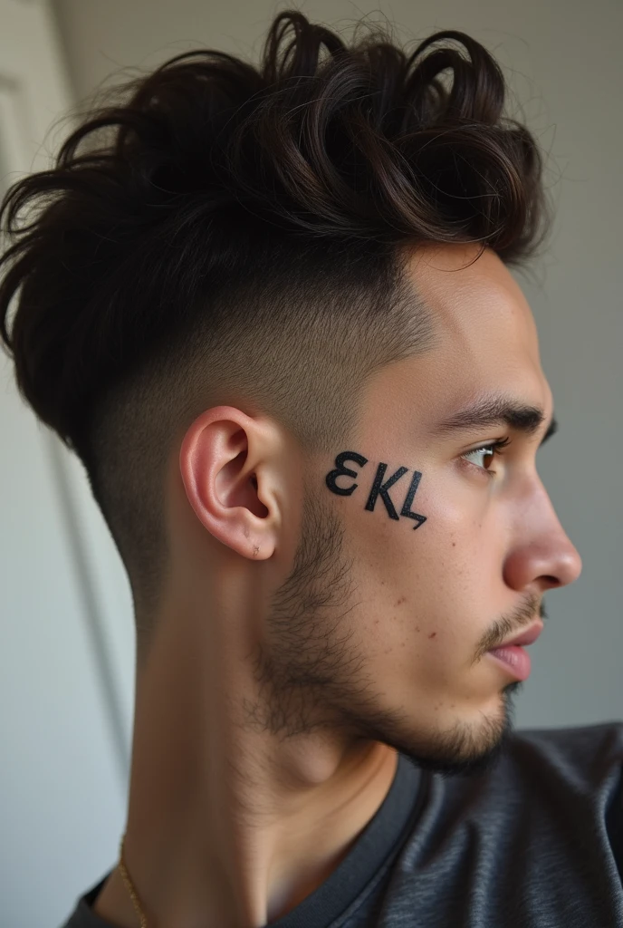I want a tattoo on my neck, on the side with letters, for a man to have the tattoo.