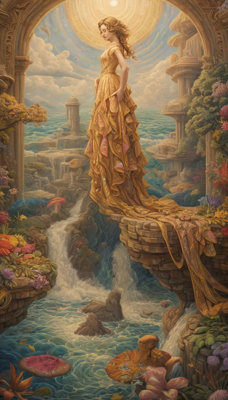 (Illusion d'optique:1.4), a girl made of petals, art conceptuel, (best quality, chef-d'artwork, Representative work, art officiel, professionnel, 8K)
