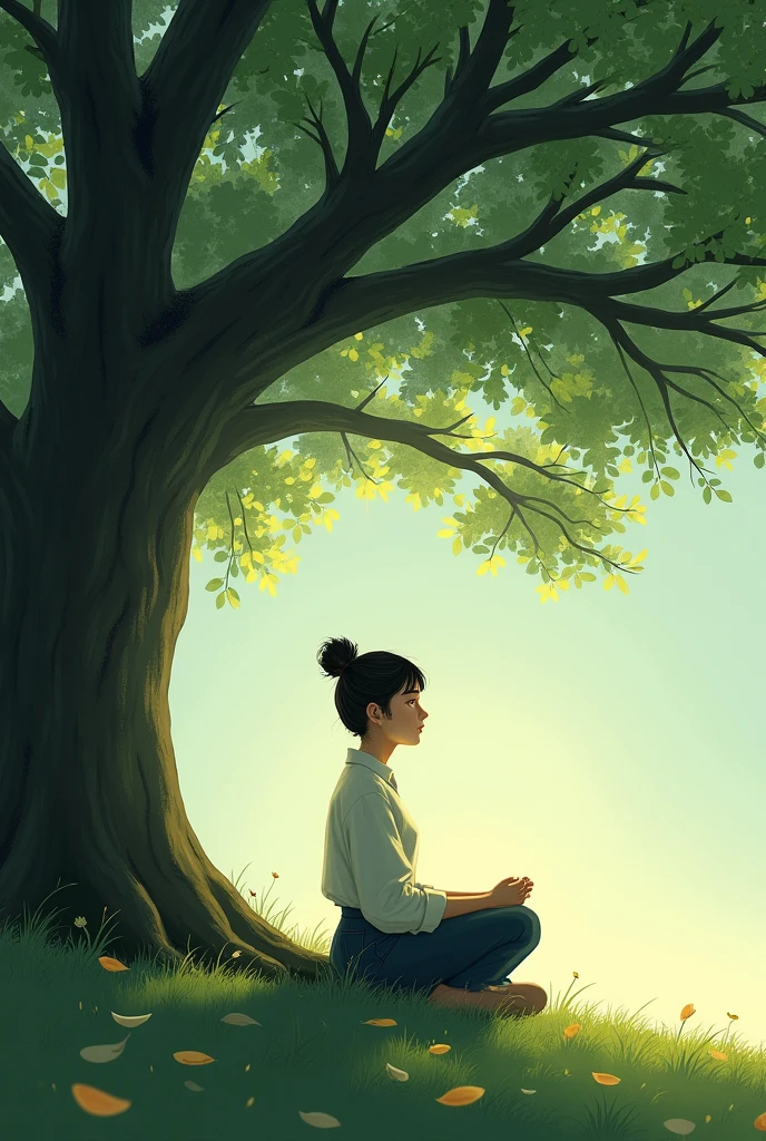 A person under a tree 