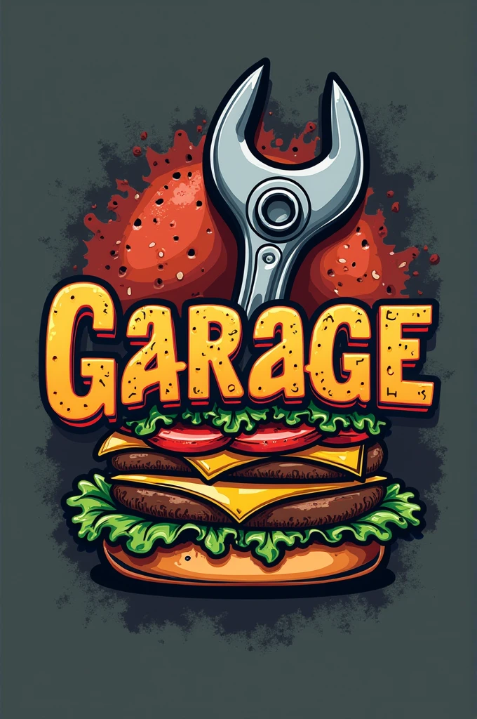 logo of a fast food restaurant named garage burgers