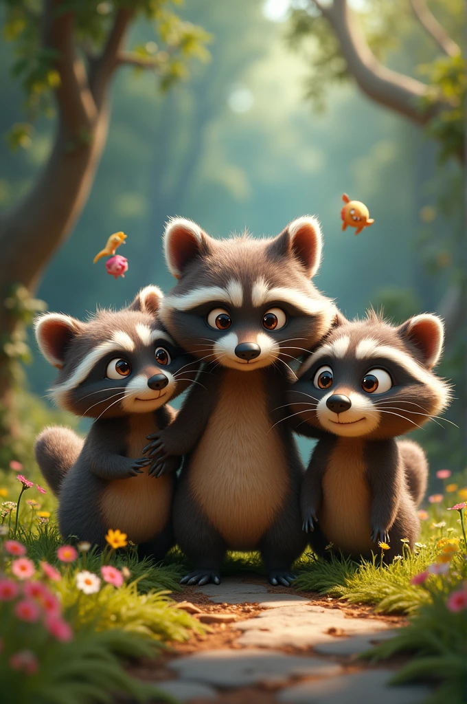 Disney Pixar version of raccoons to share wallpaper