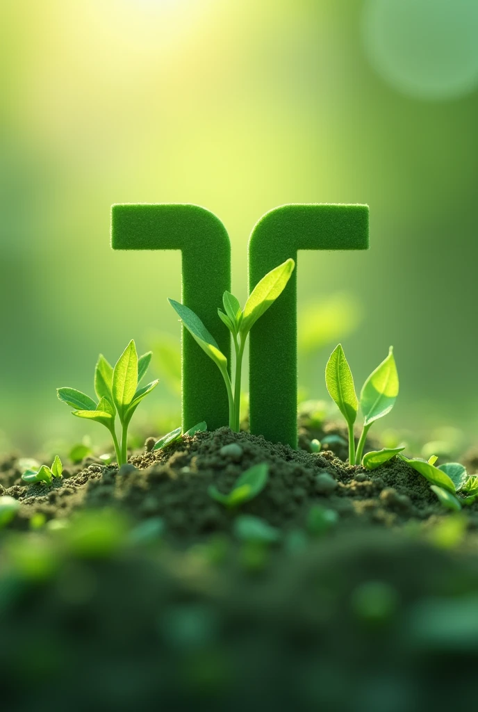 logo related to agriculture, hidden image of 2 T letters, has the image of sprouting sprouts, meaning protection