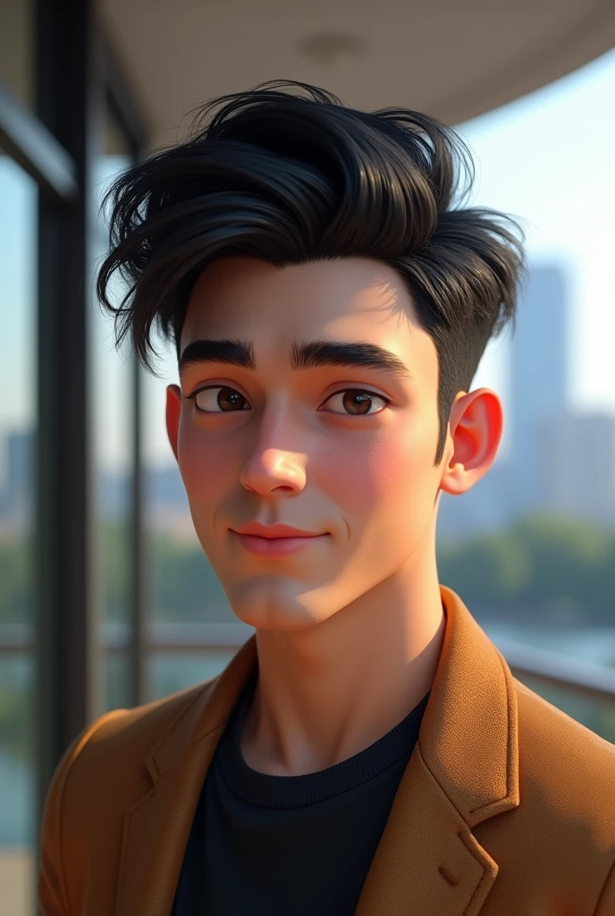 Create a character with a medium-long men's haircut
