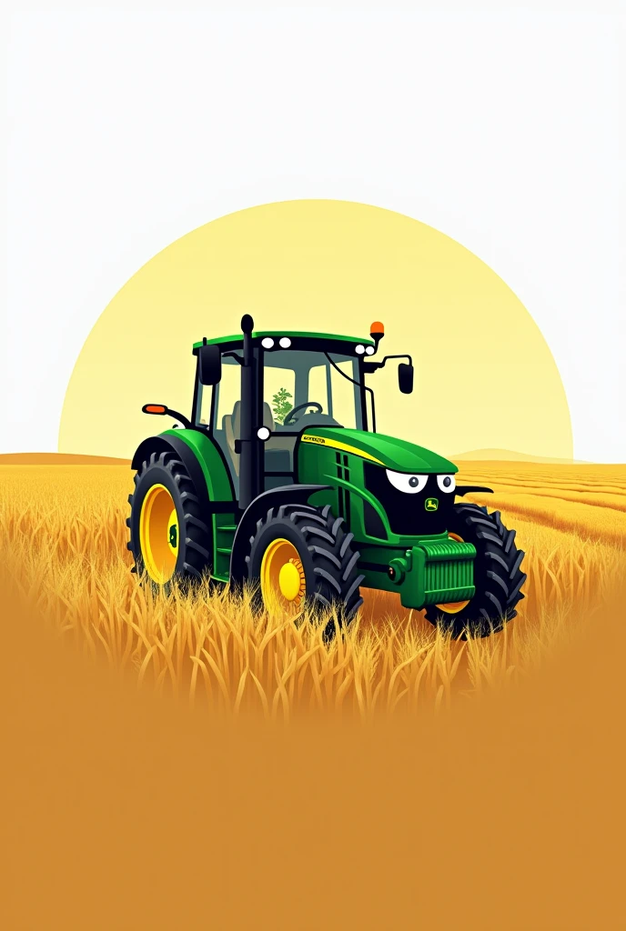 create a professional logo named " Yadav Krishi farm" A John Deere tractor is a wheat field in agriculture in India