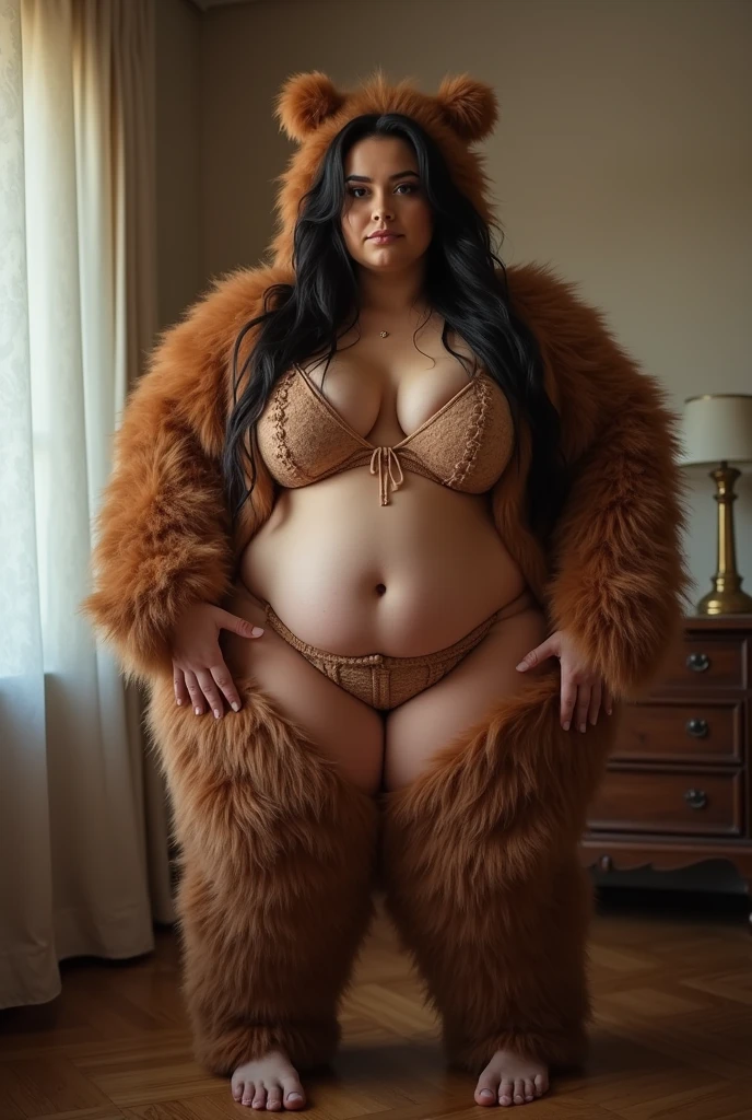 super model、wet hairy pubic hair,woman,big breasts、big butt、bed room ,araffe woman in a sexy costume posing for a picture, thicc, thick body, thicc build, thick thigs, large thighs, hyperrealistic full figure, exaggeratedly large physique, massive legs towering over you, thick, beautiful thick female, powerful and huge, thick legs, thick thighs, wide hips, oppai proportions, pawg