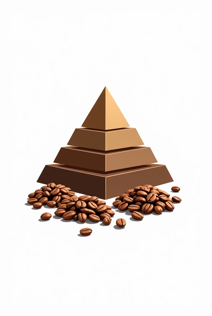 Create a Tajin pyramid and coffee beans logo with white background