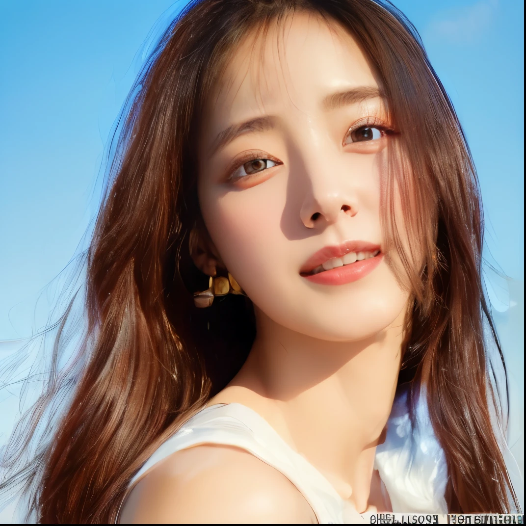 ((photorealistic:1.3)),((ultra detailed)),((sharp:1.5)),1woman,28yo, solo, black hair, long hair, original, realistic, looking at viewer, upper body, shirt, white shirt,lips, brown hair, parted lips, photo-referenced, real life, simple background, no makeup, pink lips, blue background, grey background, looking to the side, lipstick, dress,shadow, parted bangs.((8K)),((upper body)),((slender)),wearing w white blause
