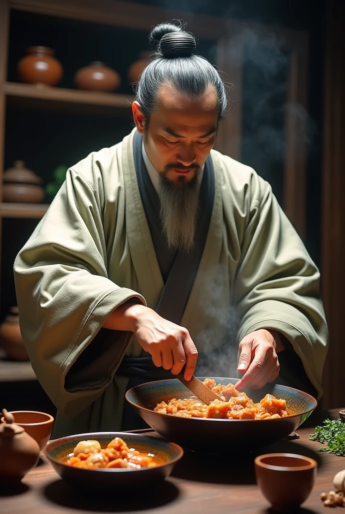 Create a video of Su Shi making braised pork