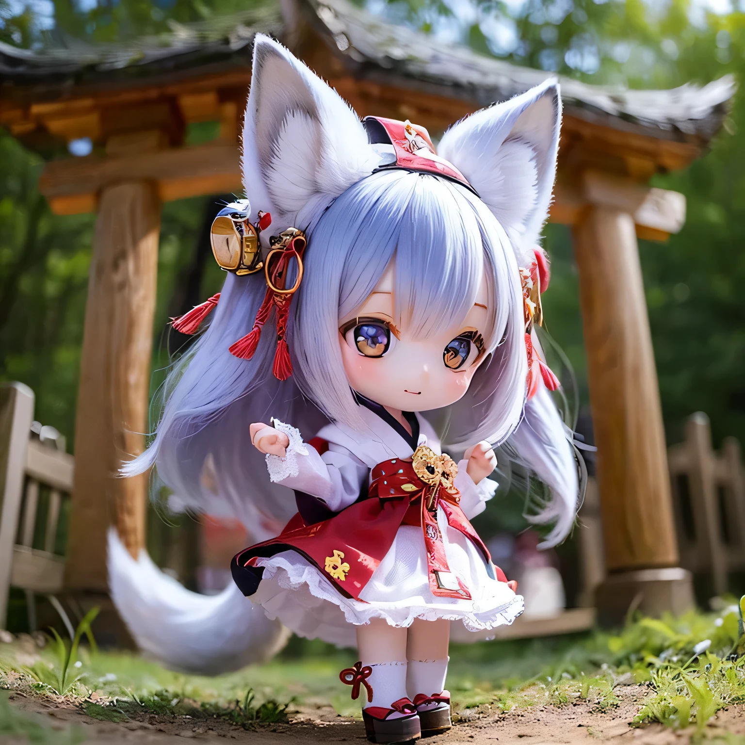 FOX Girls Chibi,Shrine maiden costume