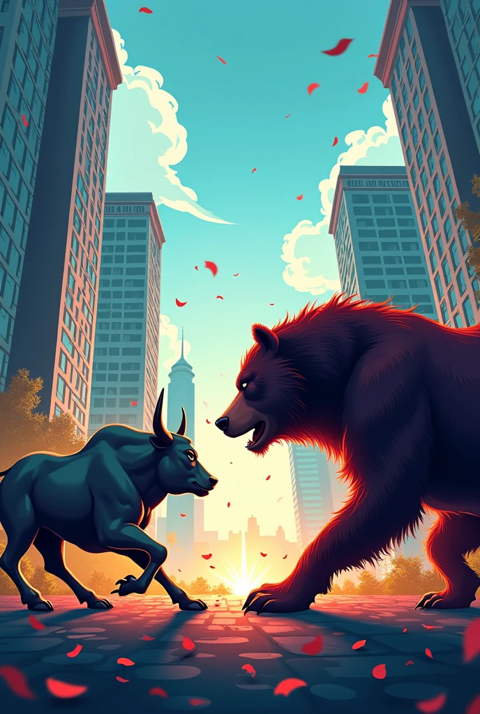 Thumbnail for Monday Indian stock market showing bull and bear