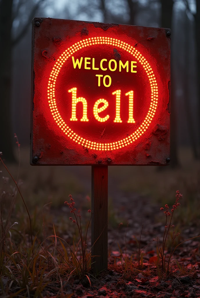 Welcome to hell,welcome to hell sign