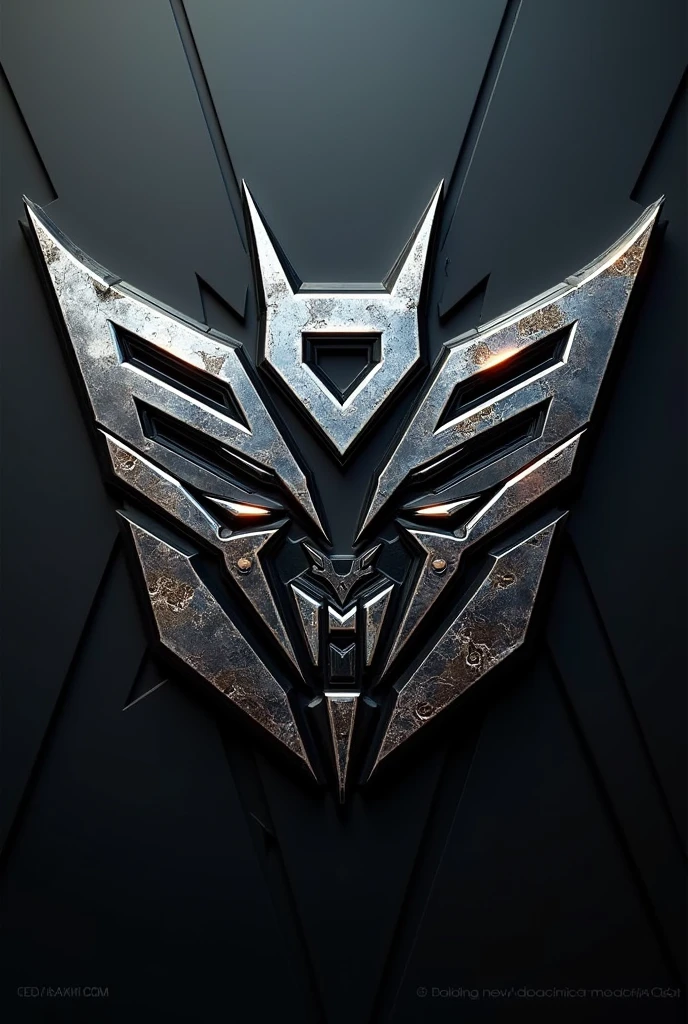 In the style of transformers, a logo with the name Emi