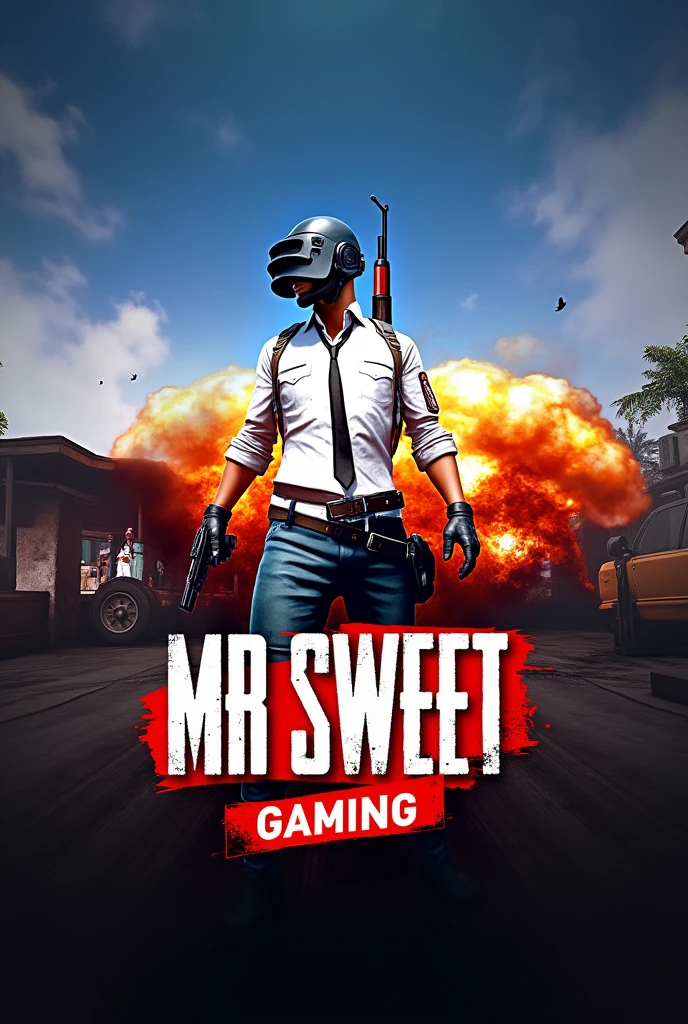 Create a thumbnail of my gaming channel named by “Mr sweet gaming” i play BGMI