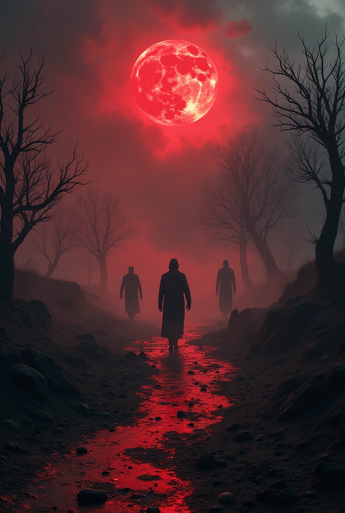 a hellish landscape, demonic figures, dark and gloomy atmosphere, (best quality,4k,8k,highres,masterpiece:1.2),ultra-detailed,(realistic,photorealistic,photo-realistic:1.37),horror,dark fantasy,dramatic lighting,dramatic shadows,moody colors,deep reds and blacks,sinister,ominous,foreboding,apocalyptic,surreal,unsettling,twisted,nightmarish,hellfire,brimstone,dark clouds,cracked earth,twisted trees,haunting,eerie,sinister,ominous