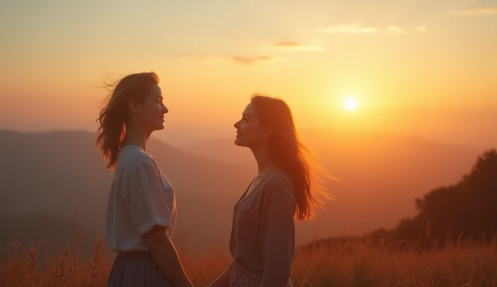 The video opens with a soft focus on a beautiful sunrise over a serene landscape, symbolizing a new beginning. The camera slowly zooms in on the female lead, standing on a hill, lost in her thoughts. As the verse starts, a gentle breeze moves her hair, and she looks up with a hopeful smile, feeling the presence of her loved one.