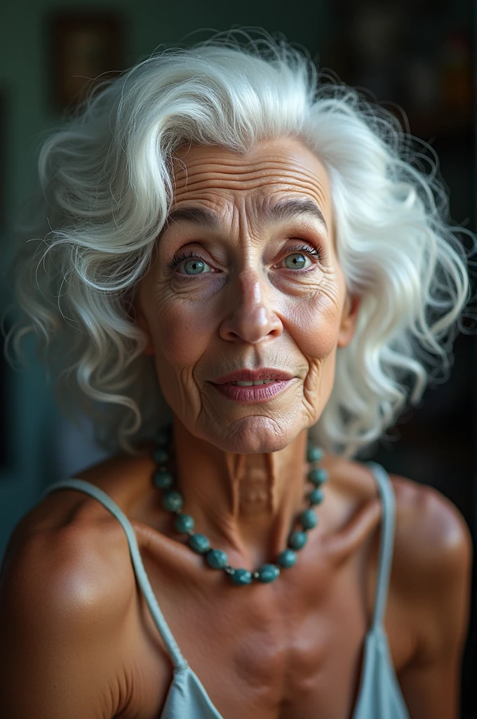 White hair old woman dildo masturbation ahegao