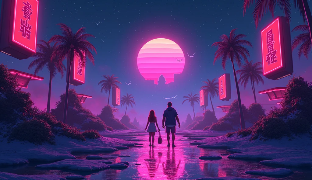 edm music, illustration, Neon Vibes