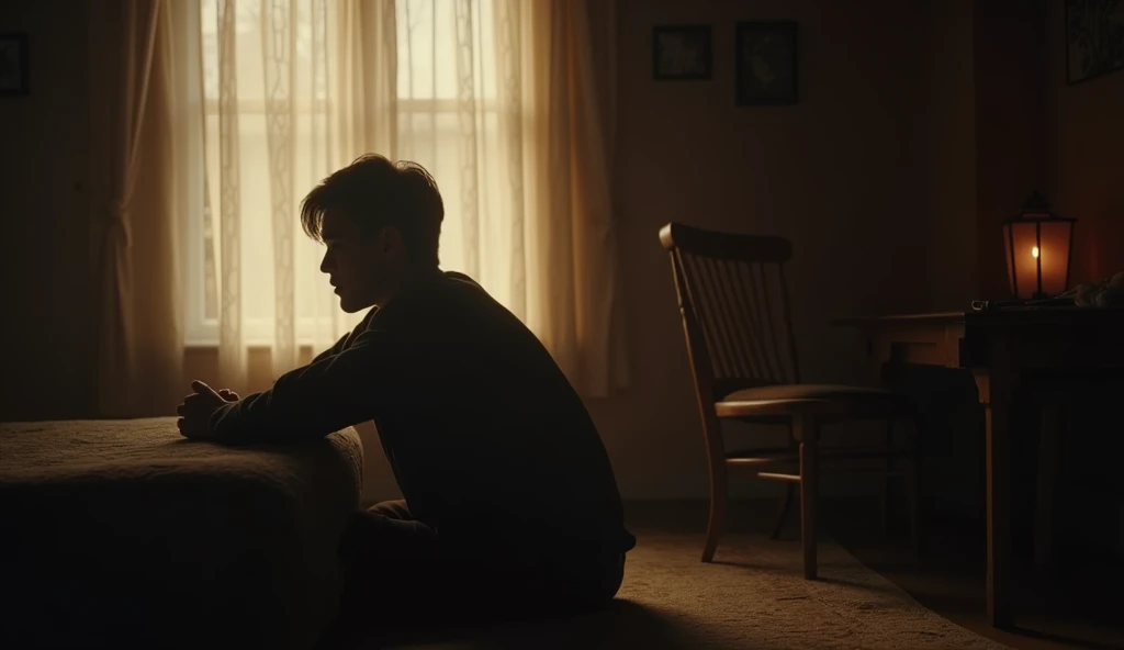 Cut to the male lead in a cozy, dimly lit room. He is sitting by the window, gazing out with a deep expression. As he sings the first verse, we see flashbacks of their happy moments together – holding hands, sharing smiles, and walking through a park. The camera captures close-up shots of their eyes and hands, symbolizing their deep connection.