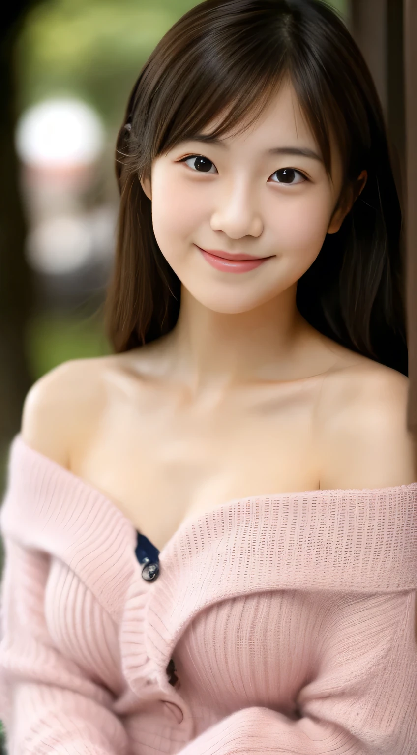 masterpiece,best quality,(Japanese girl),((Beautiful girl)),cleavage,(off shoulder:1.2),(perfect body beauty:1.2),(shy smile),