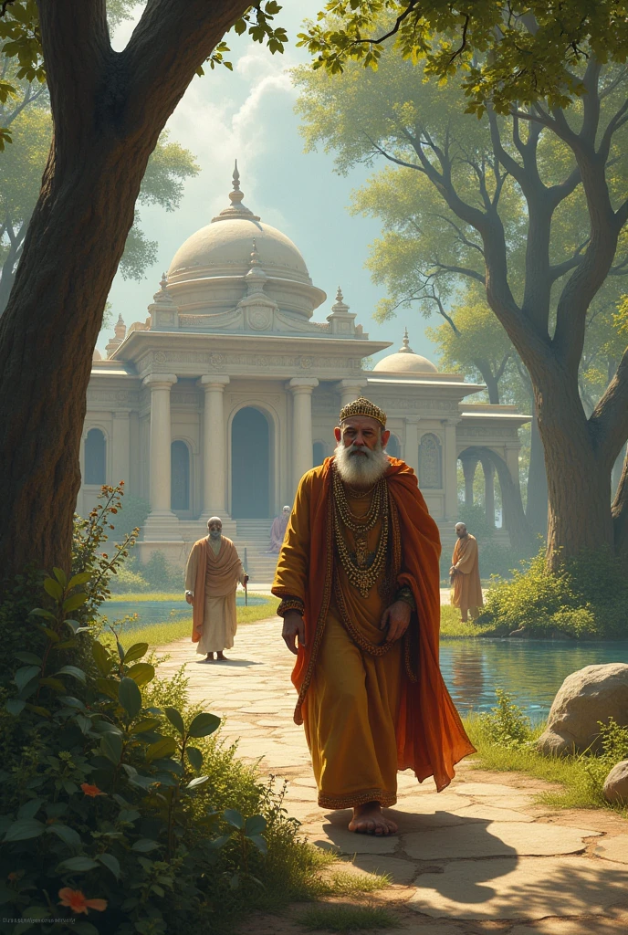 A king going to the ashram