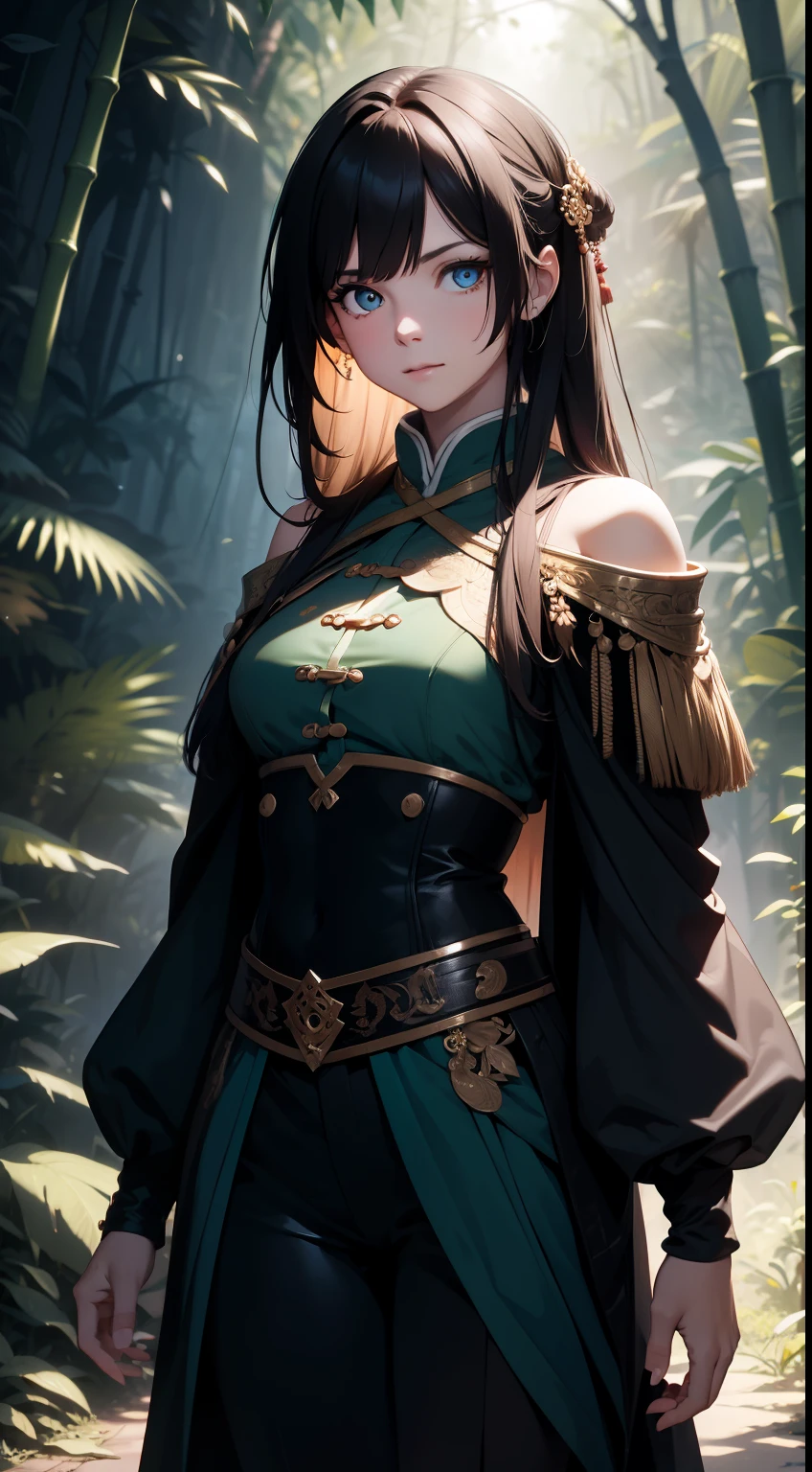 tmasterpiece, Johnny Depp walks through the jungle at night in a firefly,(bamboo forrest,1.2),(high detal:1 1), Rough face, Natural skin,(Green coat 1.2),black long pants, high qulity, Large breasts,(Off-the-shoulder outfit1.3)Chinese martial arts,Ancient Chinese clothing,NSFW, beautidful eyes, (Detailed face and eyes), (the face: 1 2), noises,Extra, real photograph, ..PSD, Lamp film photography, sharp fokus, contrasty lighting, Delicate skin, High resolution 8K, insanely details, realisticlying, professional photoshooting, 8K UHD, SLR camera, softlighting, high high quality, filmgrain, Fujifilm XT3