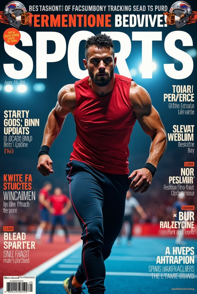 Sports magazine cover page 