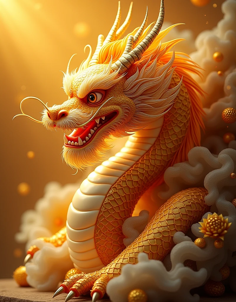 logo、masterpiece、(Golden Background:1)、Golden Chinese Dragon、god々々Hello、Wind、god々、Long undulating body、tooth、Upper body、Fantasy、god話、high quality、Very detailed、masterpiece、narrative poem、Particle Effects、Dynamic Effects