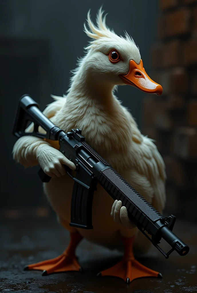 Sexy duck holding a weapon
